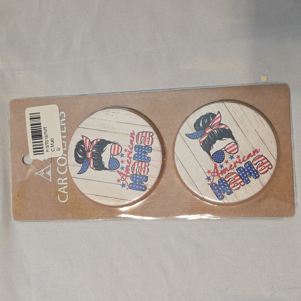 American Mama Car Coaster Set (makes a great Gift)